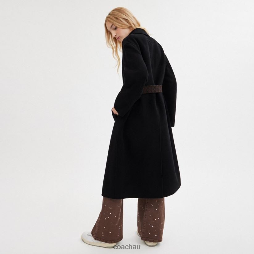 Coach Women DOUBLE FACED COAT Black Z8JFB8434