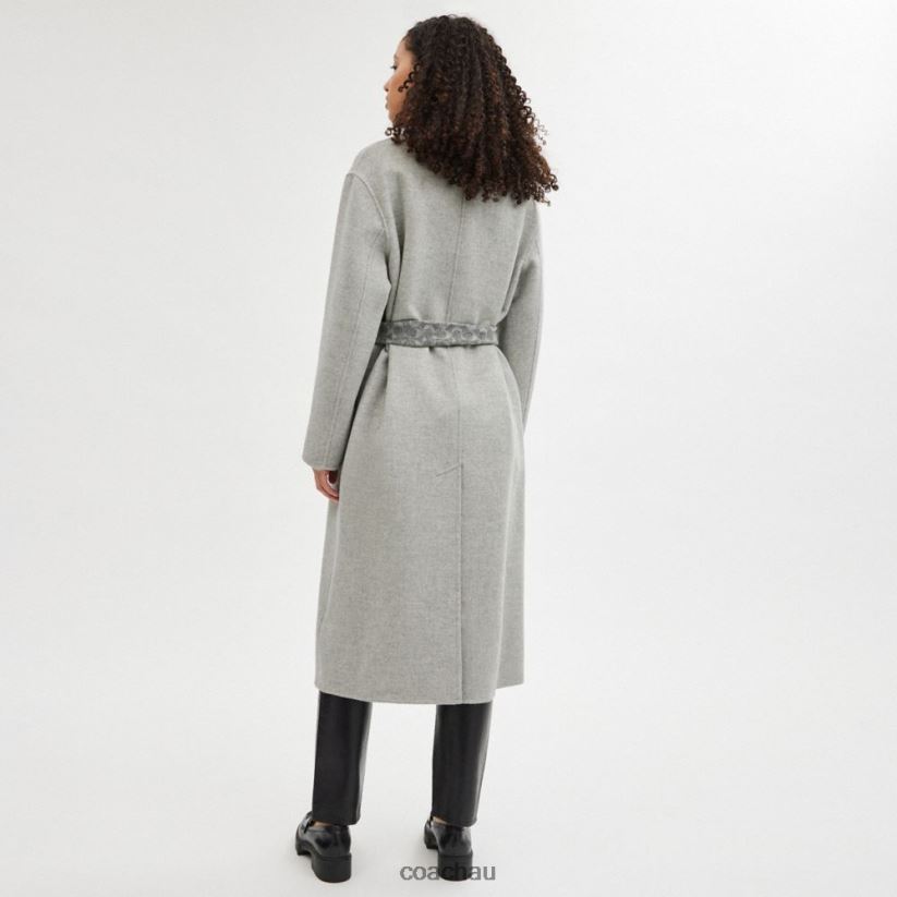 Coach Women DOUBLE FACED COAT LIGHT GREY Z8JFB8438