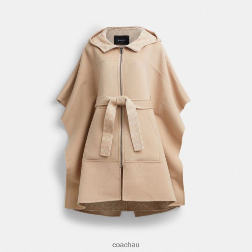 Coach Women DOUBLE FACE CAPE OATMEAL Z8JFB8450