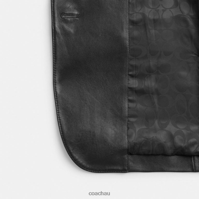 Coach Women LEATHER BLAZER Black Z8JFB8460