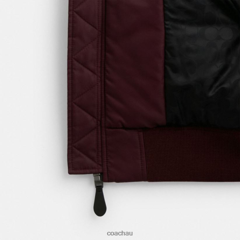 Coach Women NEW YEAR MA-1 JACKET WITH DRAGON Burgundy Z8JFB8431