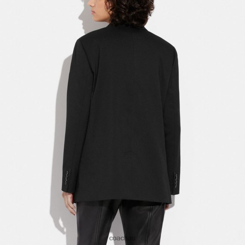 Coach Women RELAXED BLAZER WITH SIGNATURE LINING Black Z8JFB8469