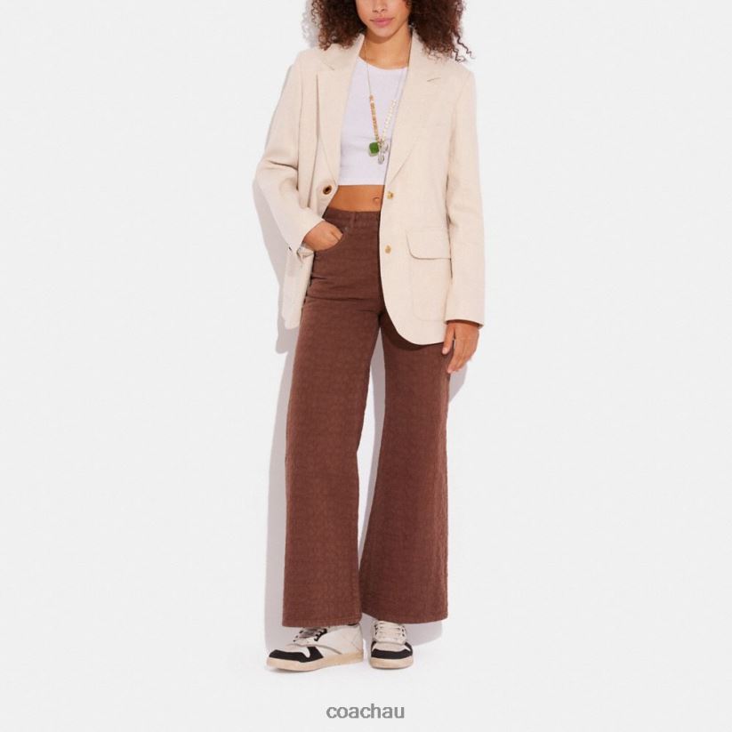 Coach Women RELAXED SUMMER BLAZER KHAKI Z8JFB8462