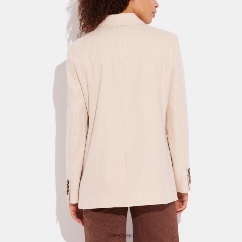 Coach Women RELAXED SUMMER BLAZER KHAKI Z8JFB8462