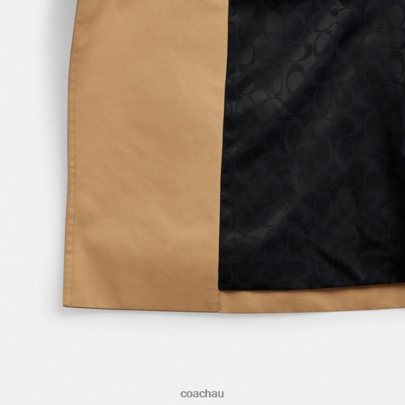 Coach Women TRENCH WITH BRAIDED DETAIL KHAKI Z8JFB8459