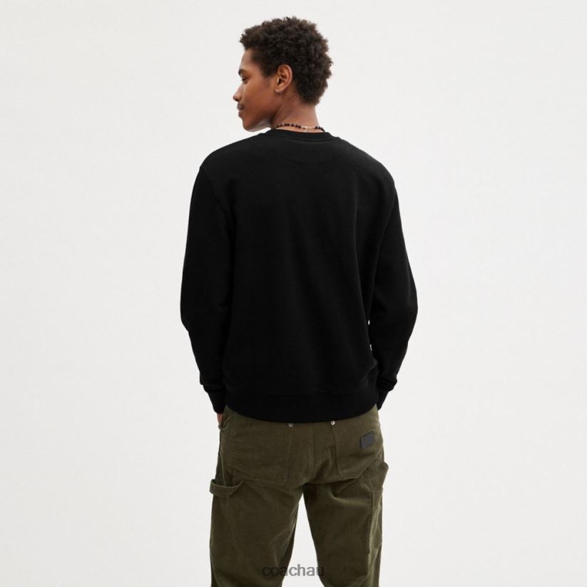 Coach Women HORSE AND CARRIAGE CREWNECK SWEATSHIRT Black Z8JFB8494