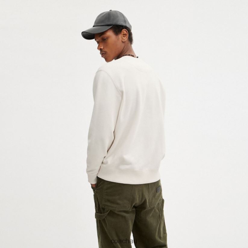 Coach Women HORSE AND CARRIAGE CREWNECK SWEATSHIRT Chalk Z8JFB8495