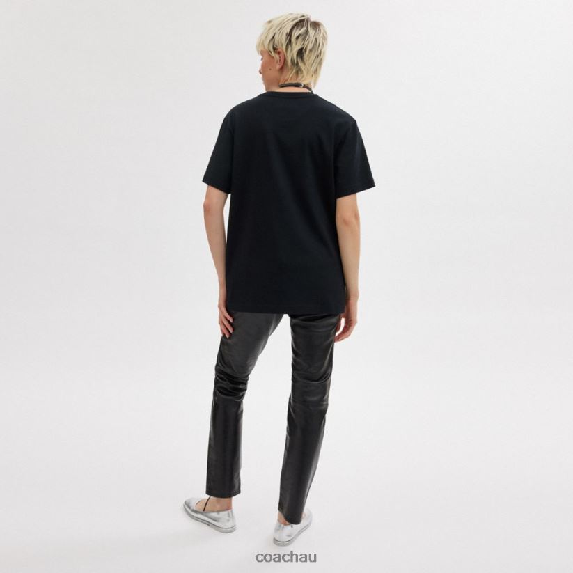 Coach Women HORSE AND CARRIAGE T-SHIRT Black Z8JFB8492
