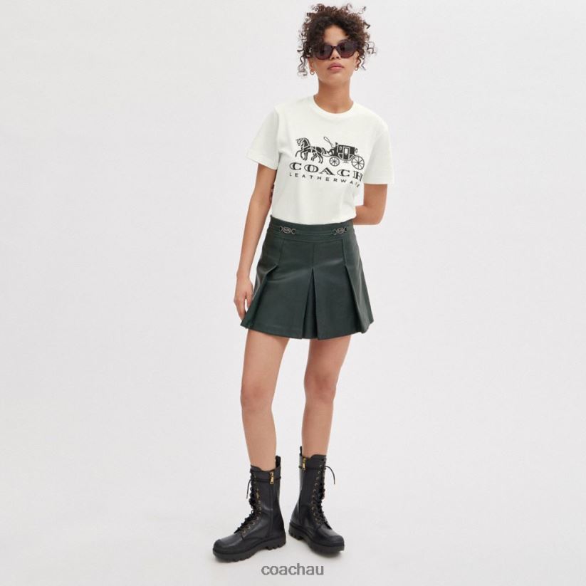 Coach Women HORSE AND CARRIAGE T-SHIRT White. Z8JFB8493