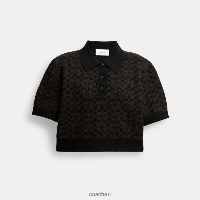 Coach Women SPORTY CROPPED POLO Brown Z8JFB8498