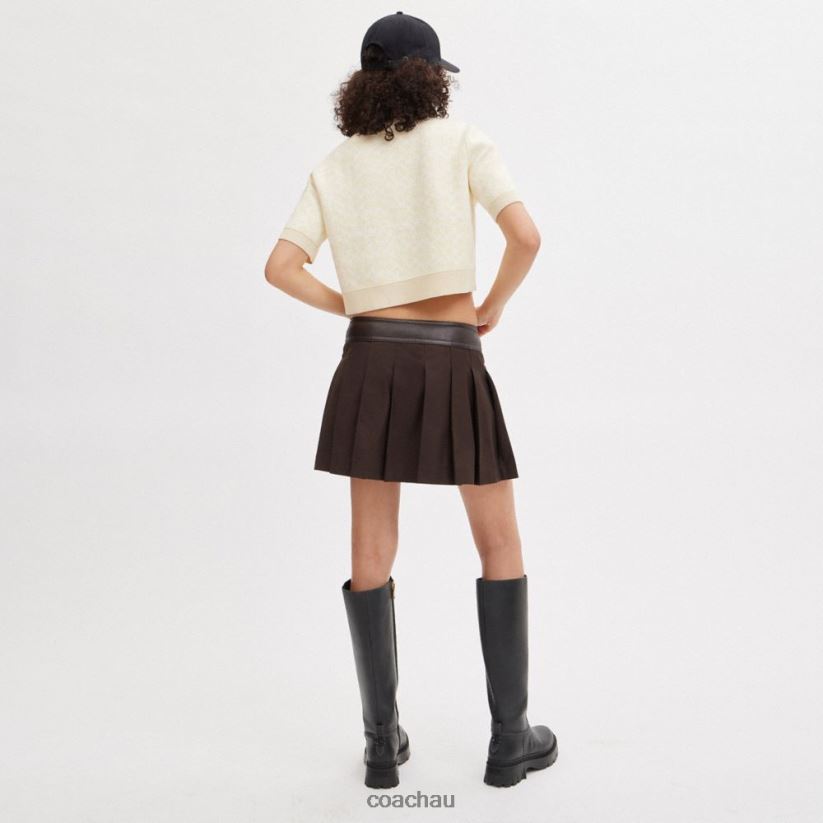 Coach Women SPORTY CROPPED POLO Cream Multi Z8JFB8497