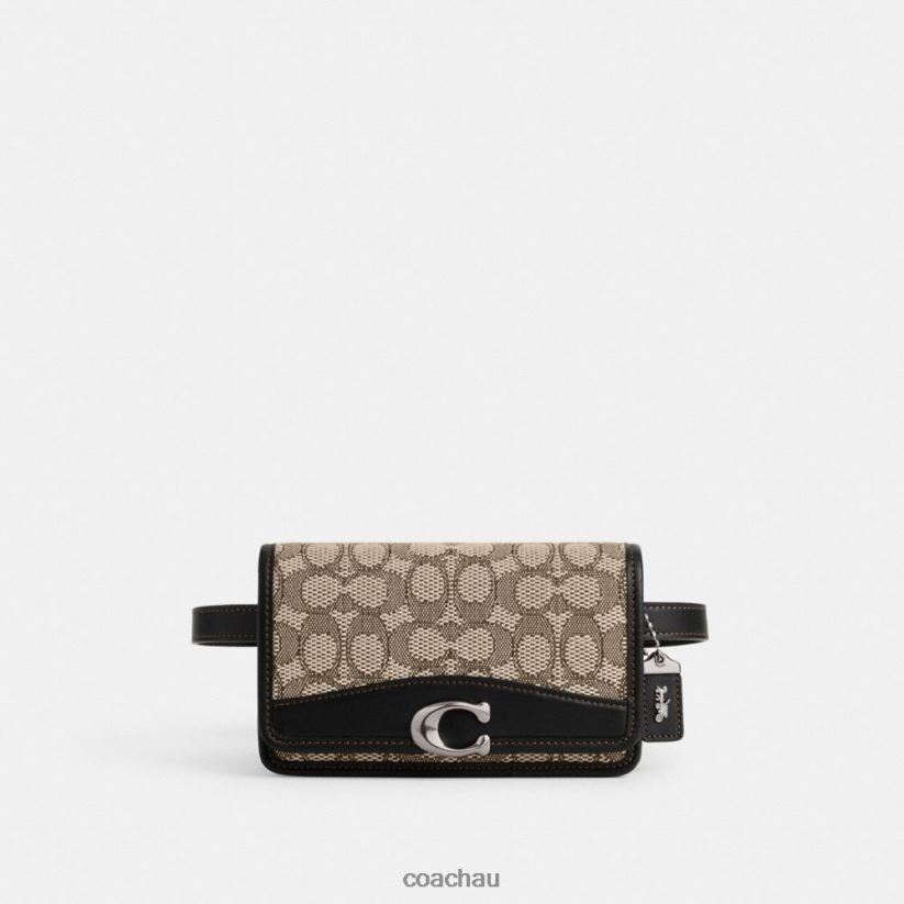Coach Women BANDIT BELT BAG IN SIGNATURE JACQUARD LH/Cocoa Black Z8JFB811