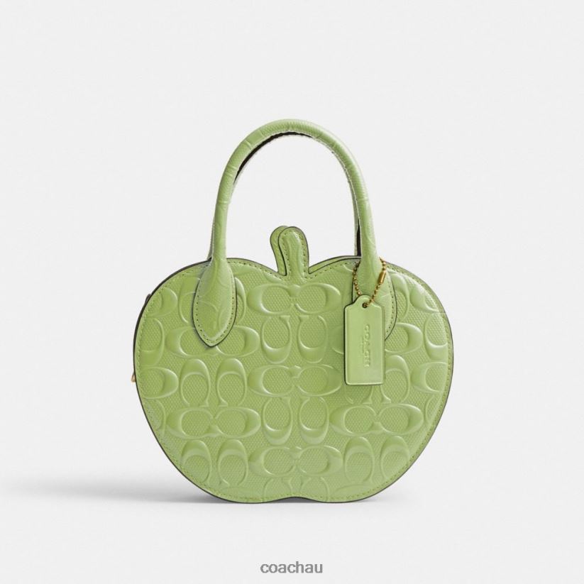 Coach Women APPLE BAG IN SIGNATURE LEATHER B4/GREEN Z8JFB8236