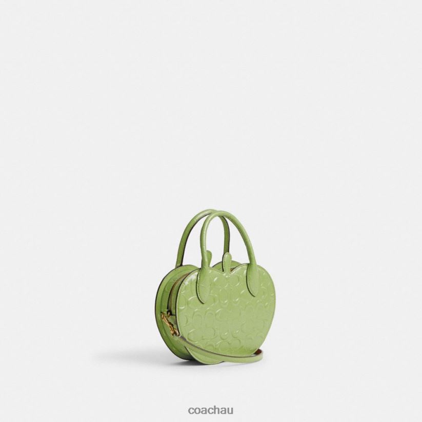 Coach Women APPLE BAG IN SIGNATURE LEATHER B4/GREEN Z8JFB8236