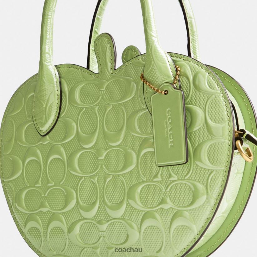 Coach Women APPLE BAG IN SIGNATURE LEATHER B4/GREEN Z8JFB8236