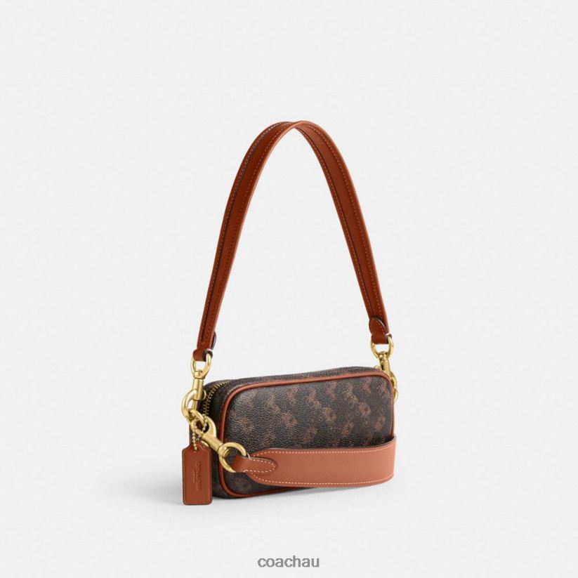 Coach Women AVERY SHOULDER BAG WITH HORSE AND CARRIAGE PRINT B4/Truffle Burnished Amber Z8JFB8216
