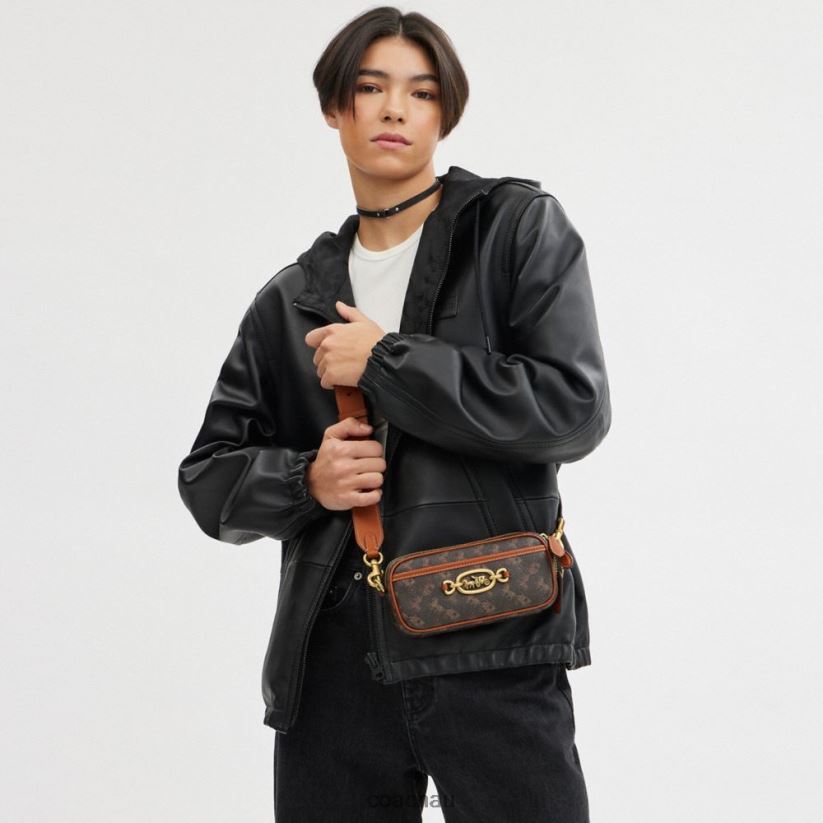 Coach Women AVERY SHOULDER BAG WITH HORSE AND CARRIAGE PRINT B4/Truffle Burnished Amber Z8JFB8216