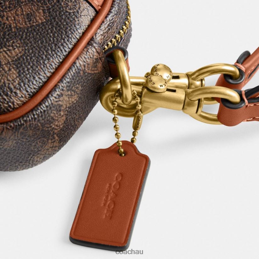 Coach Women AVERY SHOULDER BAG WITH HORSE AND CARRIAGE PRINT B4/Truffle Burnished Amber Z8JFB8216