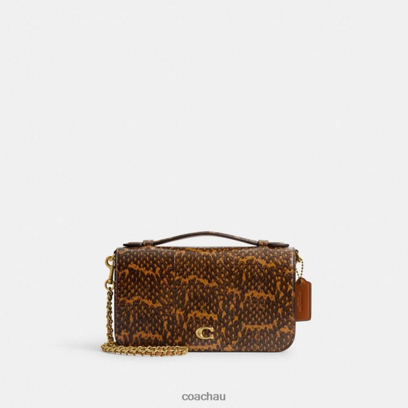 Coach Women BEA CROSSBODY IN SNAKESKIN B4/MUSTARD Z8JFB8228
