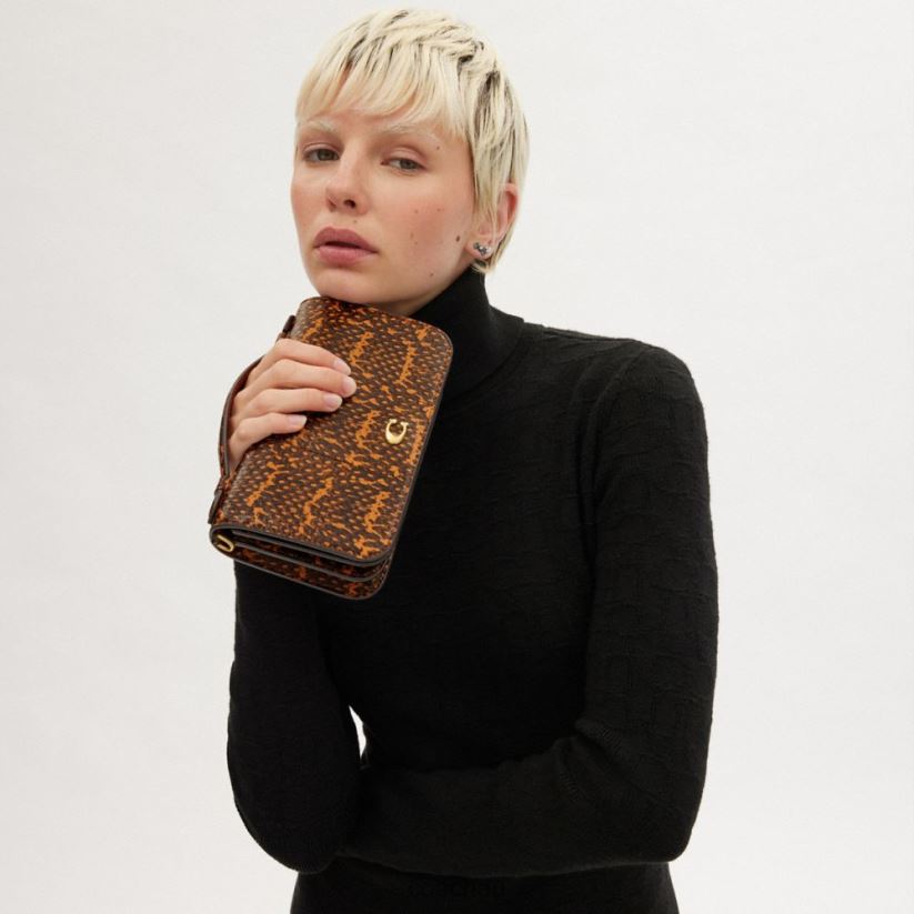 Coach Women BEA CROSSBODY IN SNAKESKIN B4/MUSTARD Z8JFB8228