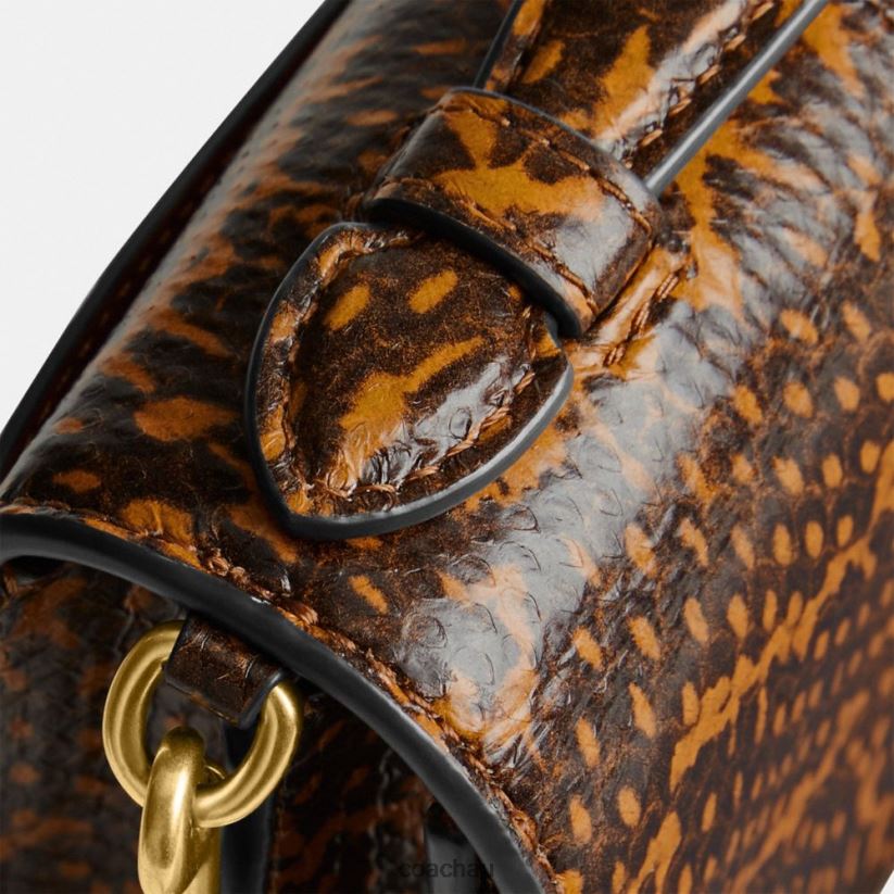 Coach Women BEA CROSSBODY IN SNAKESKIN B4/MUSTARD Z8JFB8228