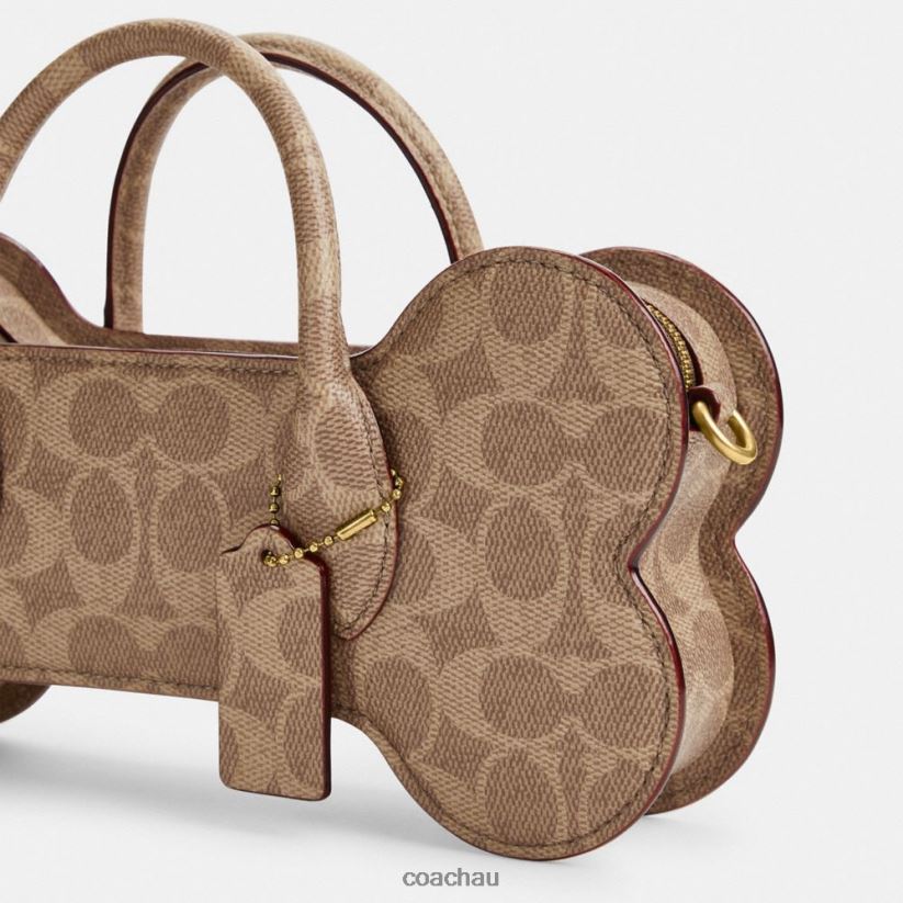 Coach Women BONE BAG IN SIGNATURE CANVAS B4/Tan Rust Z8JFB8235