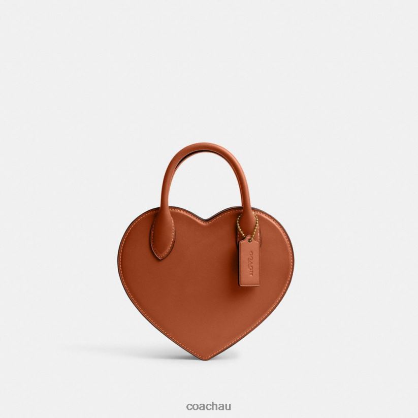 Coach Women HEART BAG IN REGENERATIVE LEATHER B4/Burnished Amber Z8JFB8232