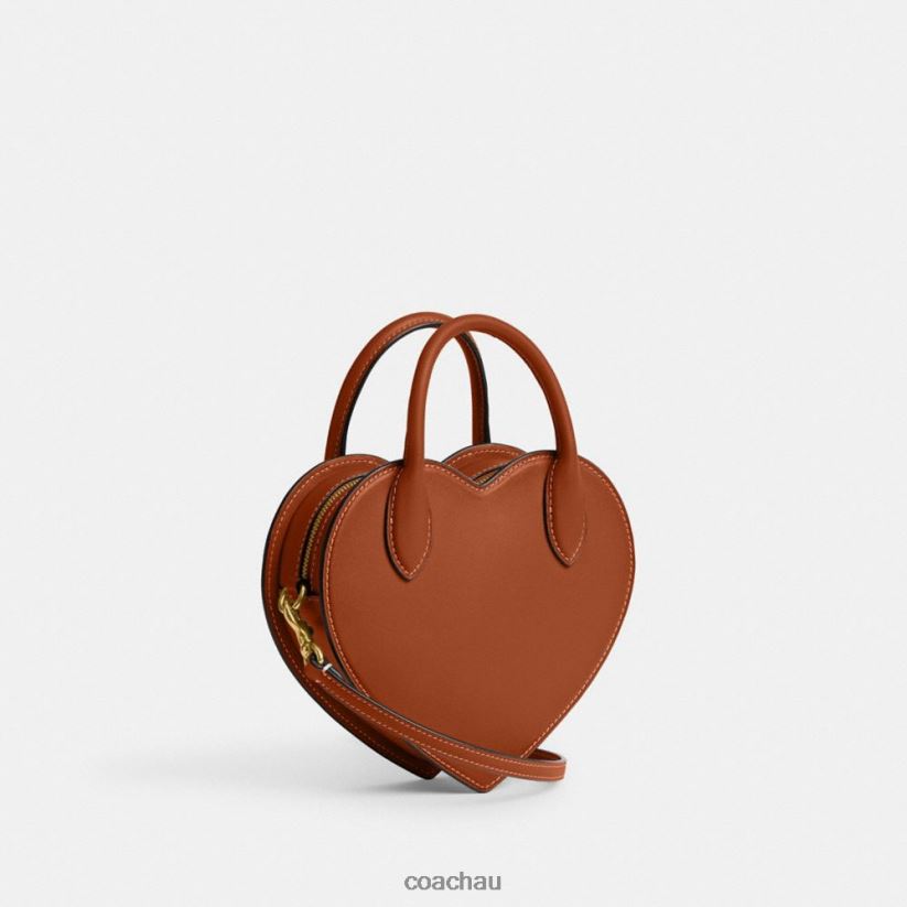 Coach Women HEART BAG IN REGENERATIVE LEATHER B4/Burnished Amber Z8JFB8232