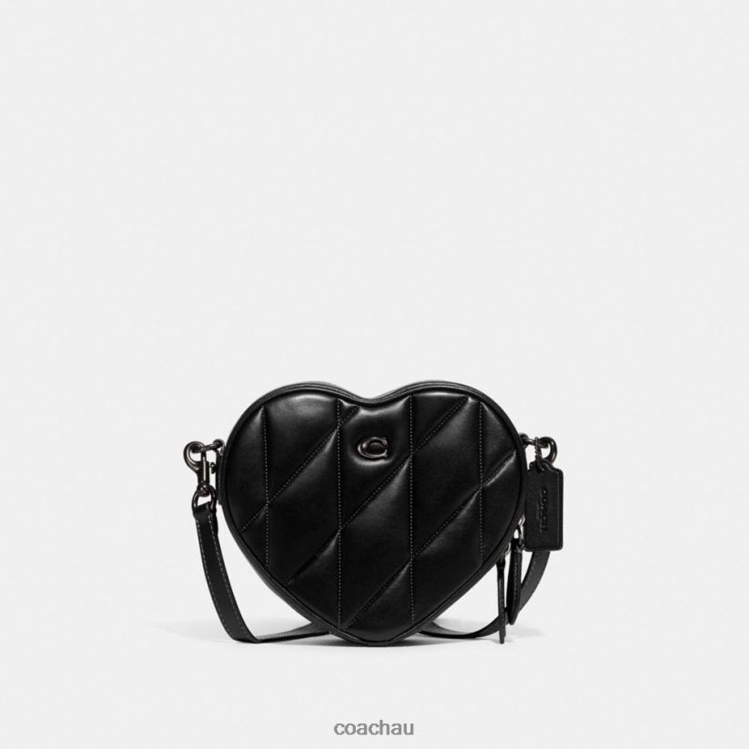Coach Women HEART CROSSBODY WITH QUILTING V5/Black Z8JFB8204