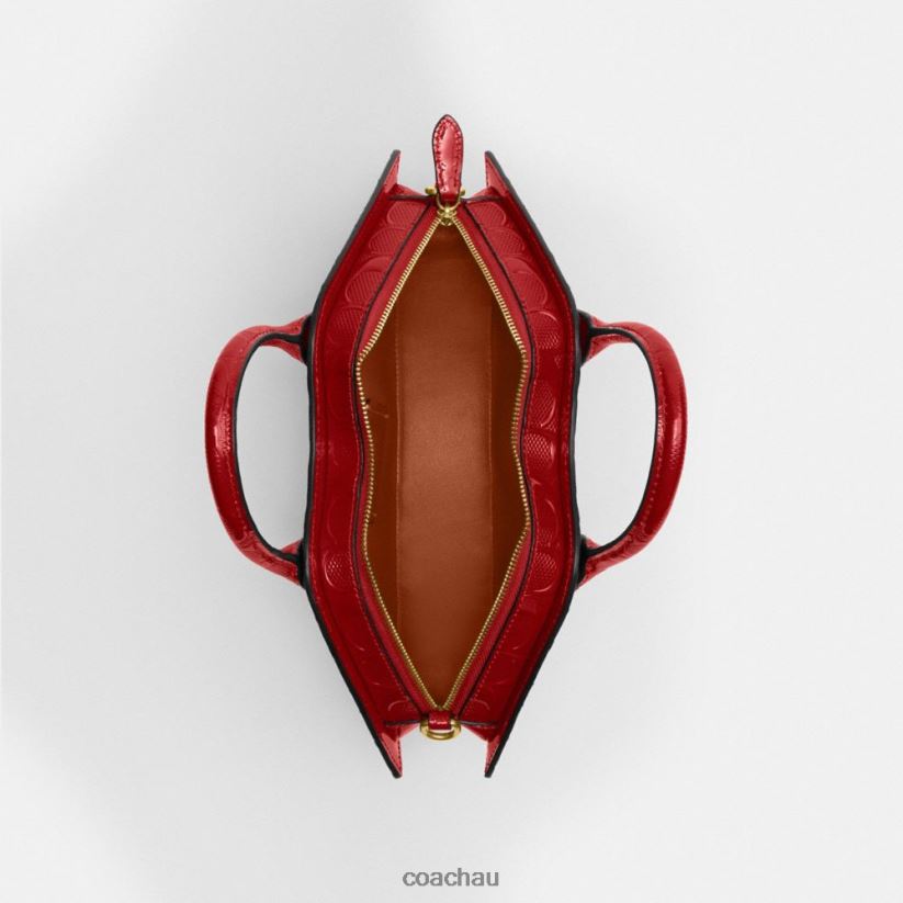 Coach Women LIP BAG IN SIGNATURE LEATHER B4/RED Z8JFB8239