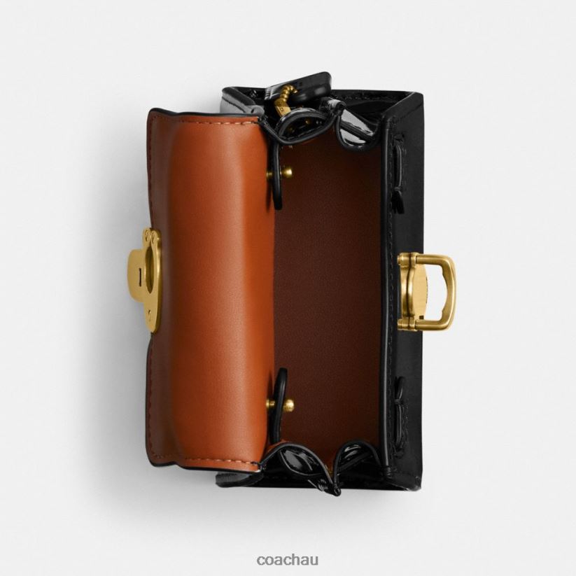 Coach Women SAMMY TOP HANDLE 12 IN SIGNATURE LEATHER B4/BLACK Z8JFB8212