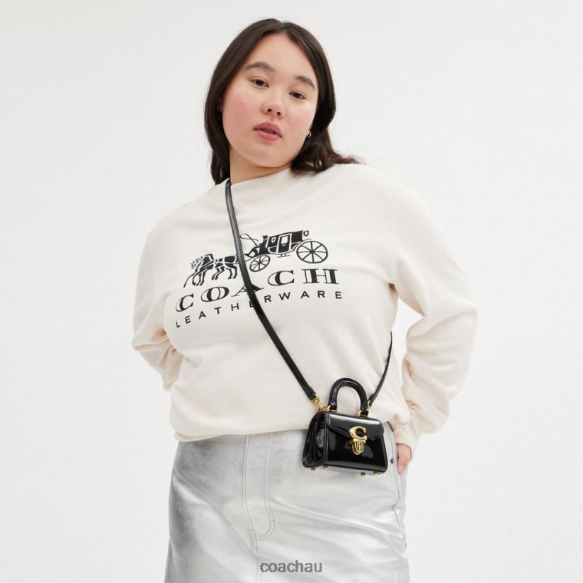 Coach Women SAMMY TOP HANDLE 12 IN SIGNATURE LEATHER B4/BLACK Z8JFB8212