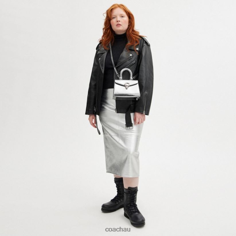 Coach Women SAMMY TOP HANDLE 21 IN SILVER METALLIC LH/Silver Z8JFB8230