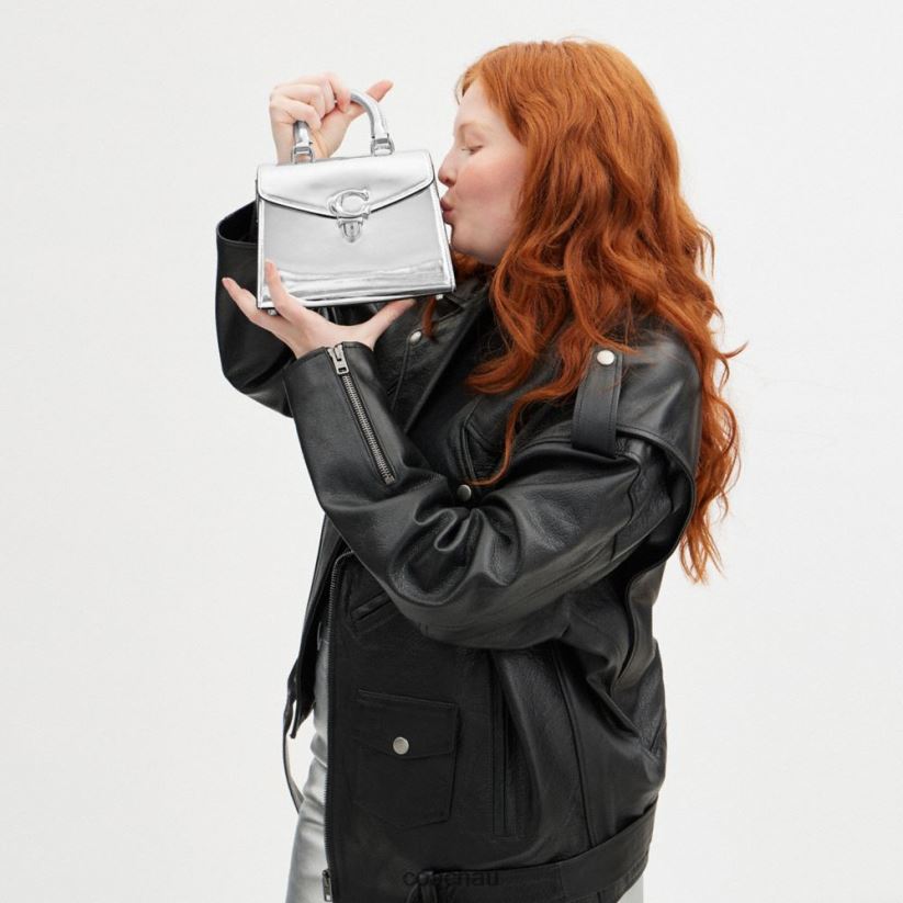 Coach Women SAMMY TOP HANDLE 21 IN SILVER METALLIC LH/Silver Z8JFB8230