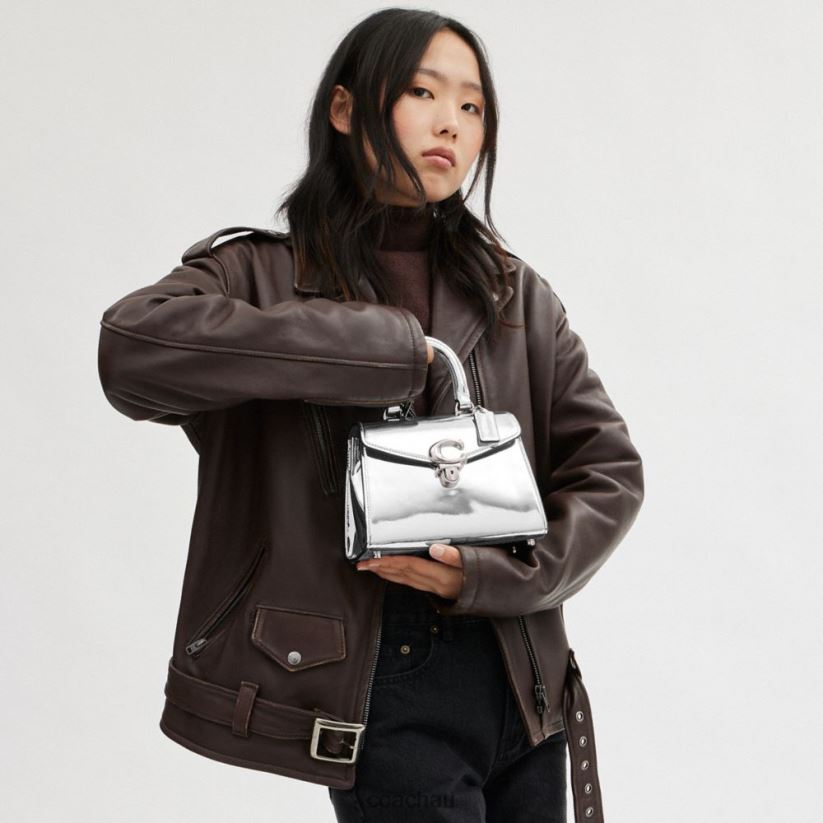 Coach Women SAMMY TOP HANDLE 21 IN SILVER METALLIC LH/Silver Z8JFB8230