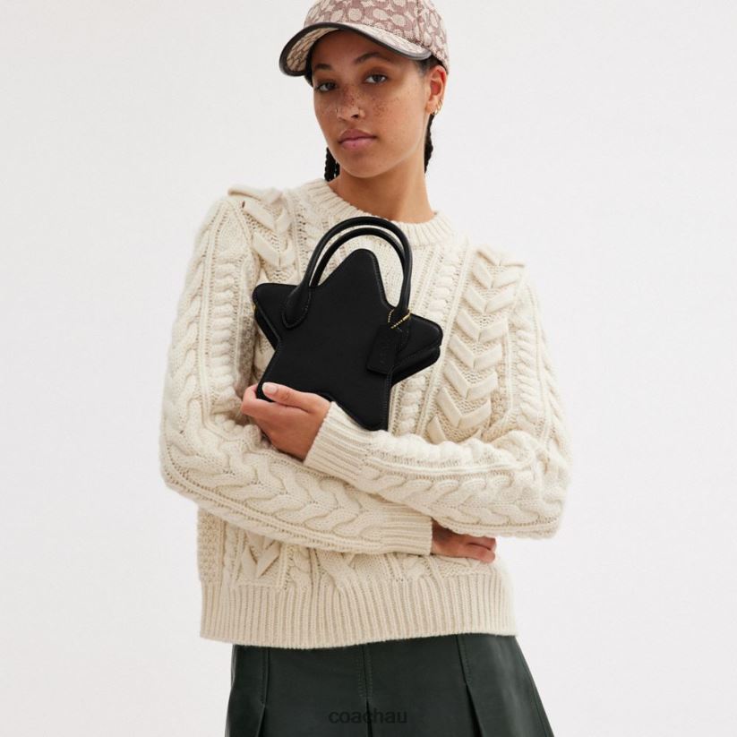 Coach Women STAR BAG IN REGENERATIVE LEATHER B4/BLACK Z8JFB8208