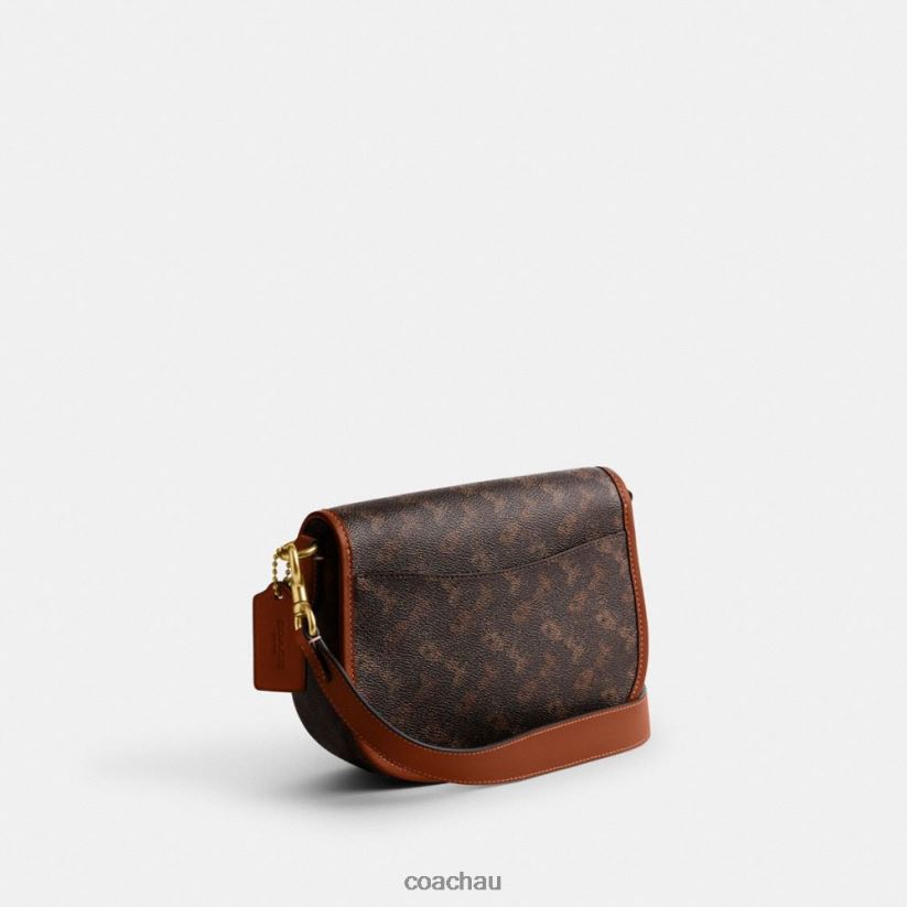 Coach Women HARLEY CROSSBODY BAG WITH HORSE AND CARRIAGE PRINT B4/Truffle Burnished Amber Z8JFB824