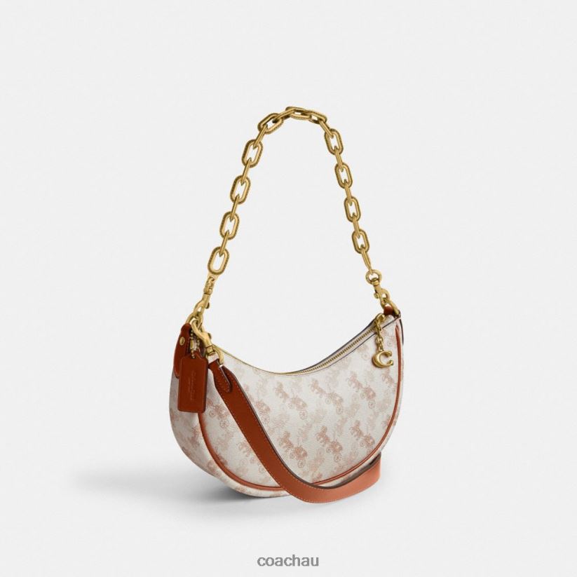 Coach Women MIRA SHOULDER BAG WITH HORSE AND CARRIAGE PRINT B4/Chalk Burnished Amber Z8JFB855