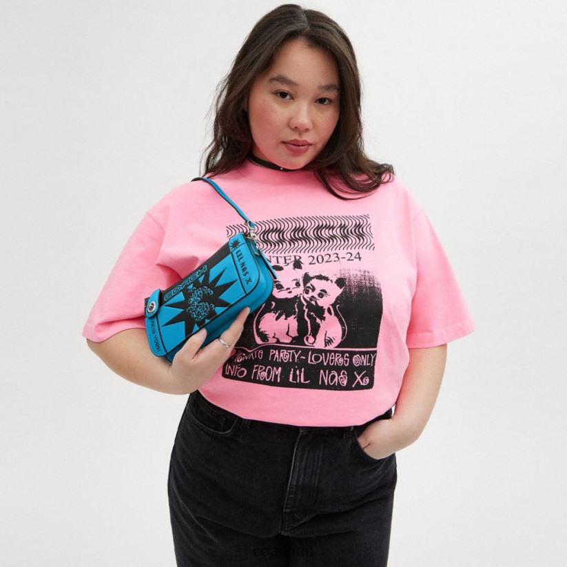 Coach Women THE LIL NAS X DROP PENN SHOULDER BAG LH/Lh/Bunny Flyer Montero Blue Z8JFB864