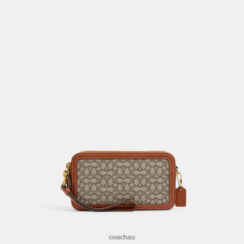 Coach Women KIRA CROSSBODY IN MICRO SIGNATURE JACQUARD B4/Cocoa Burnished Amb Z8JFB8306