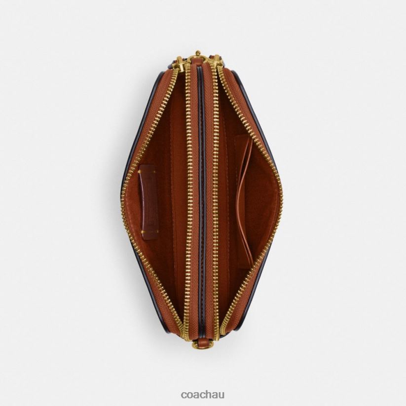 Coach Women KIRA CROSSBODY IN MICRO SIGNATURE JACQUARD B4/Cocoa Burnished Amb Z8JFB8306