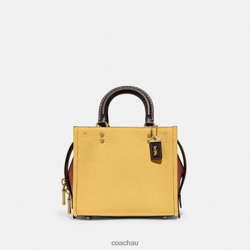 Coach Women ROGUE 20 IN COLORBLOCK REGENERATIVE LEATHER B4/Hay Multi Z8JFB881