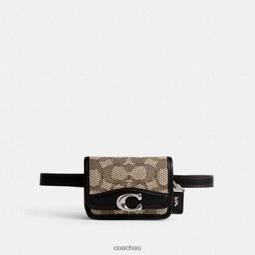 Coach Women BANDIT CARD CASE BELT BAG IN SIGNATURE JACQUARD LH/Cocoa Black Z8JFB8191