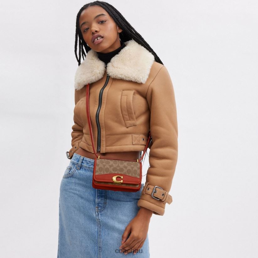 Coach Women COACH X MINT + SERF BANDIT CROSSBODY IN SIGNATURE CANVAS B4/Tan Rust Z8JFB8181