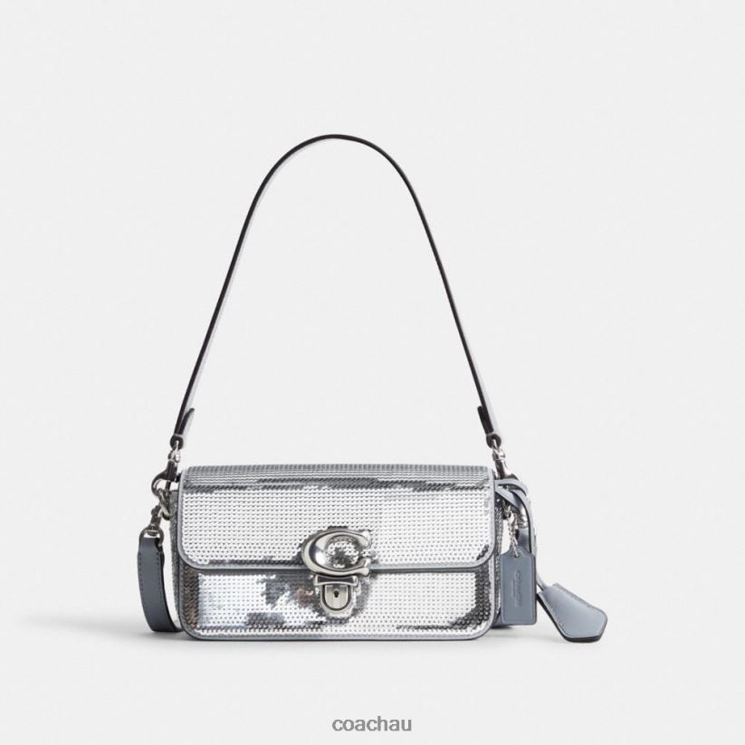 Coach Women STUDIO BAGUETTE BAG WITH SEQUINS LH/Silver Z8JFB8184