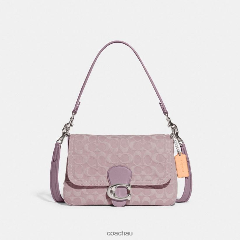Coach Women SOFT TABBY SHOULDER BAG IN SIGNATURE DENIM LH/Pale Purple Z8JFB8154