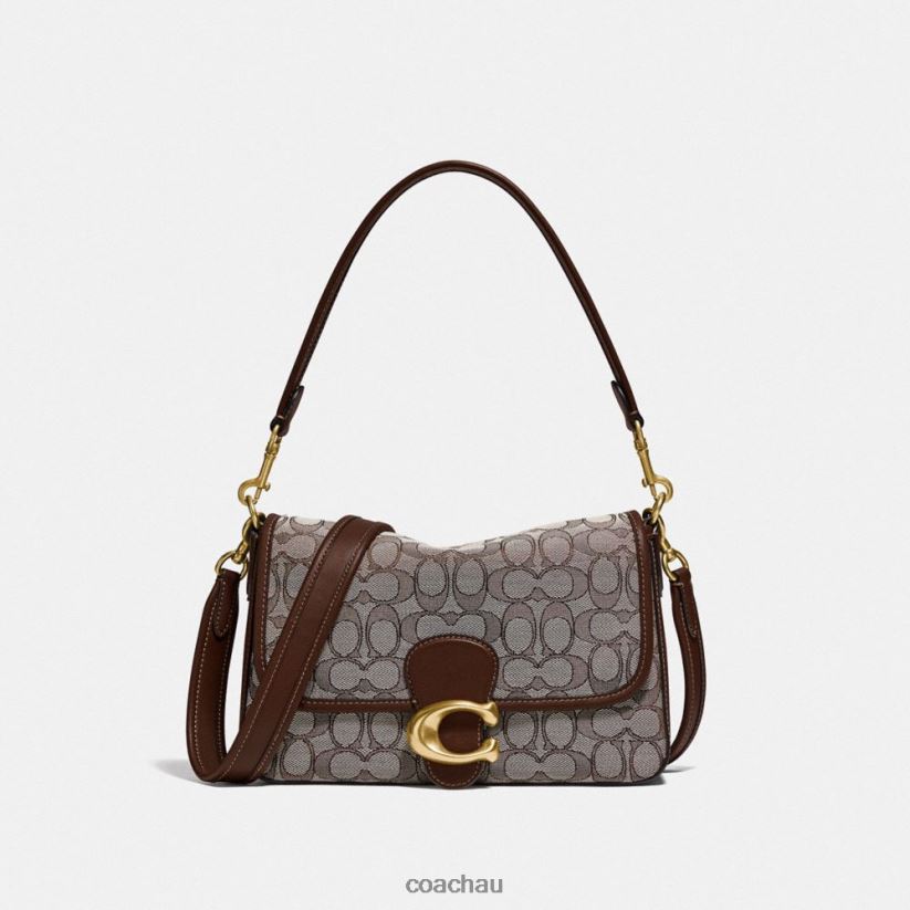 Coach Women SOFT TABBY SHOULDER BAG IN SIGNATURE JACQUARD B4/Oak Maple Z8JFB8118