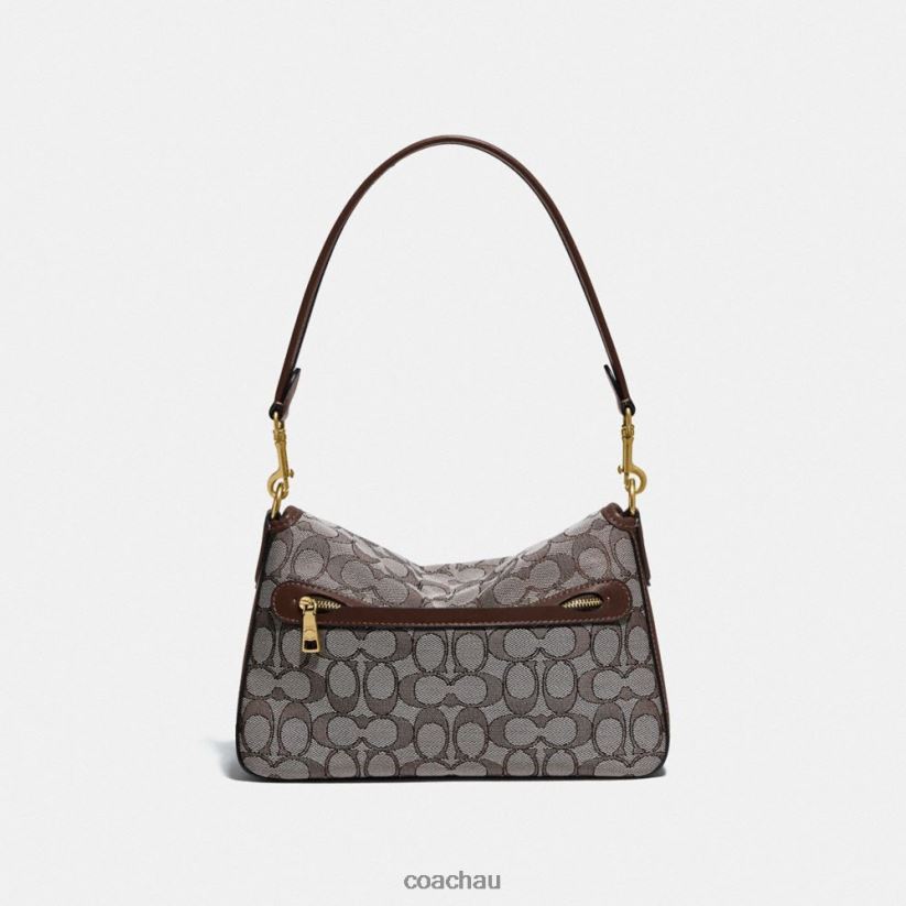 Coach Women SOFT TABBY SHOULDER BAG IN SIGNATURE JACQUARD B4/Oak Maple Z8JFB8118