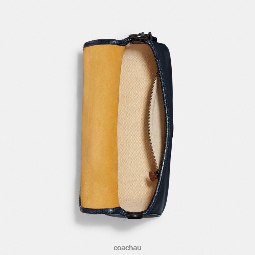 Coach Women SOFT TABBY SHOULDER BAG WITH SNAKESKIN DETAIL V5/Midnight Navy Z8JFB8121