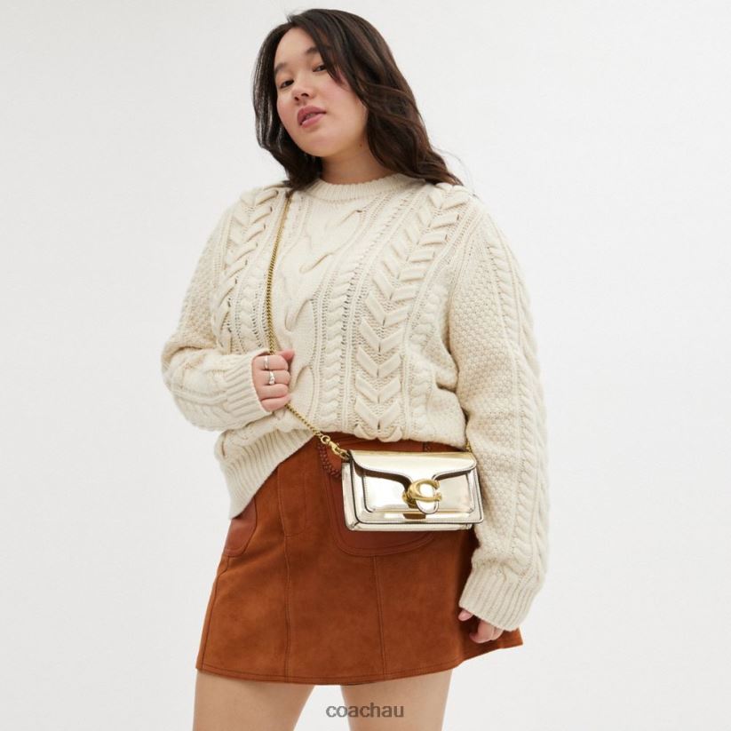 Coach Women TABBY CROSSBODY IN SILVER METALLIC B4/Gold Z8JFB8111